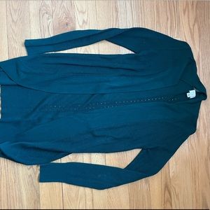 Lightweight green cardigan with cute back detail